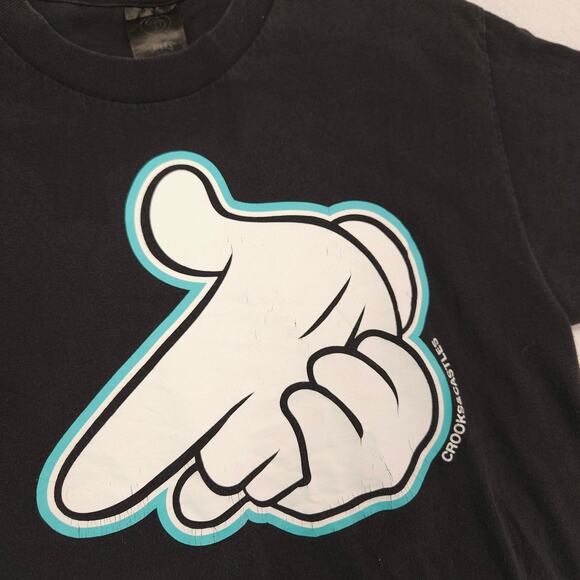 Crooks & Castles Casual Crew Neck Graphic T Shirt Mens Size Medium M Black - Picture 4 of 10